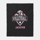 Volleyball-Logo met DIY-nummer - Roze Fleece Deken (Voorkant)