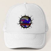 Volleyball-Logo, Volleyball-aangepaste naam Trucker Pet (Voorkant)