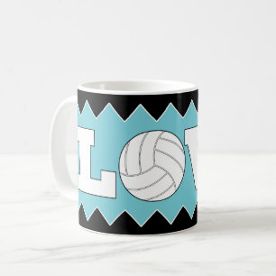 Volleyball LOVE Aangepaste kleuren afgewerkt koffi Koffiemok