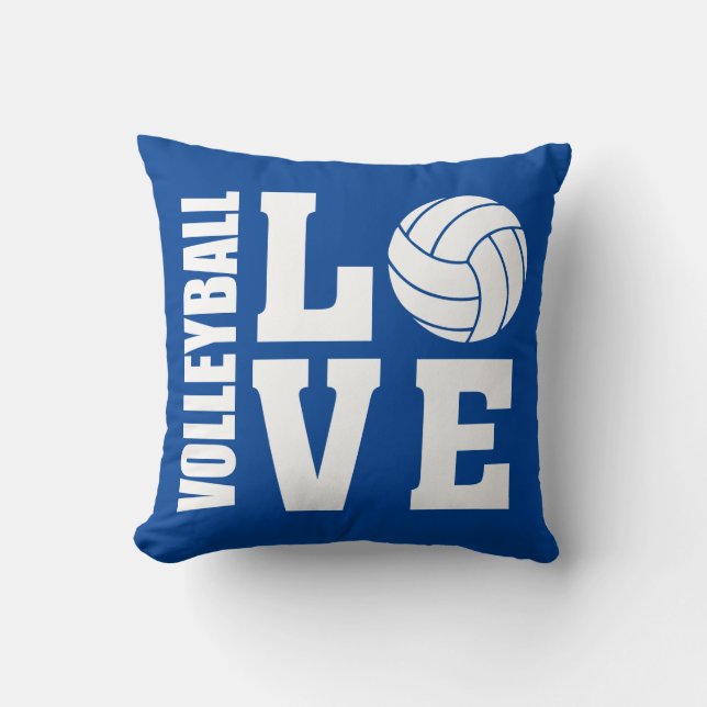 Volleyball Love Blue Kussen (Voorkant)
