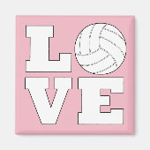 Volleyball Love Custom Color Volleyball Magnet (Voorkant)