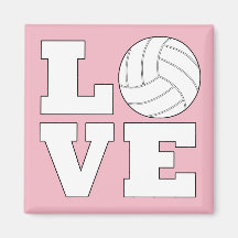 Volleyball Love Custom Color Volleyball Magnet