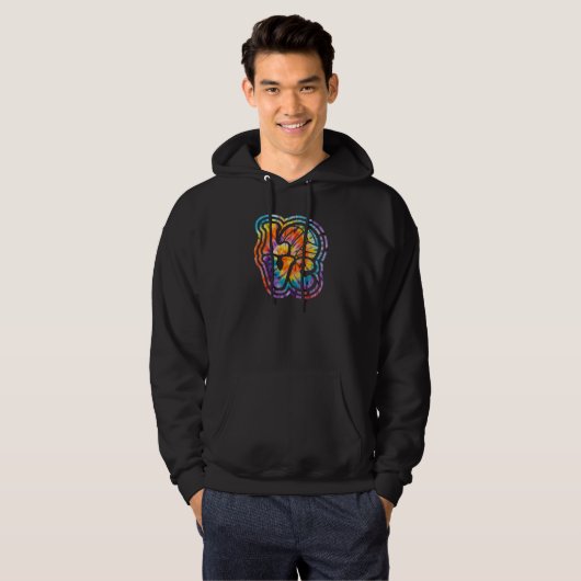 Volleyball LOVE Groovy Tie Dye Style Lettering Hoodie (Voorkant volledig)