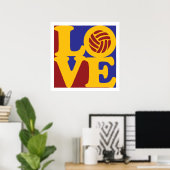 Volleyball Love Poster (Thuiskantoor)