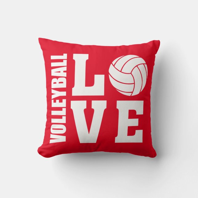 Volleyball Love Red Kussen (Voorkant)