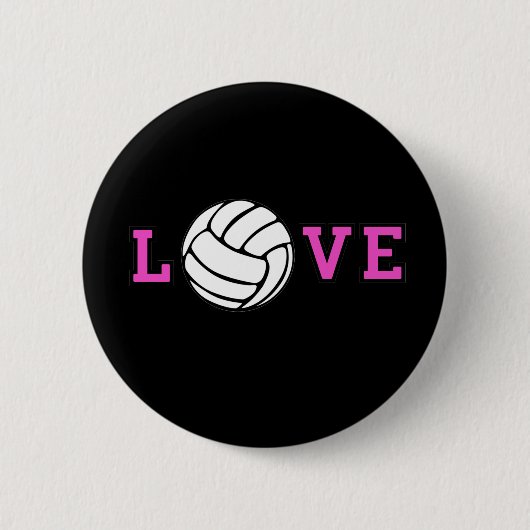 Volleyball Love Ronde Button 5,7 Cm (Voorkant)