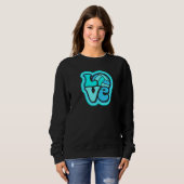 Volleyball Love Turquoise Blue for Teens & Women P Trui (Voorkant volledig)