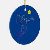 Volleyball Lover Cute Dabbing Volleyball Keramisch Ornament (Rechts)