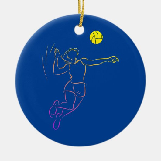 Volleyball Lover Cute Dabbing Volleyball Keramisch Ornament (Voorkant)