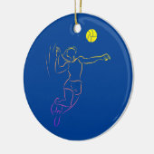 Volleyball Lover Cute Dabbing Volleyball Keramisch Ornament (Links)
