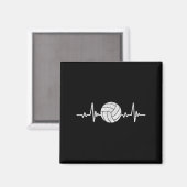 Volleyball Lover Heartbeat  Retro Volleybal Magneet (Voorkant / Achterkant)