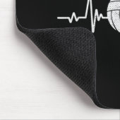 Volleyball Lover Heartbeat  Retro Volleybal Muismat (Hoek)