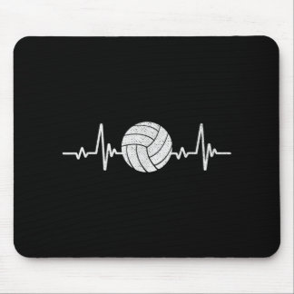 Volleyball Lover Heartbeat Retro Volleybal Muismat