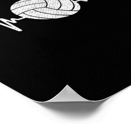 Volleyball Lover Heartbeat  Retro Volleybal Poster (Hoek)