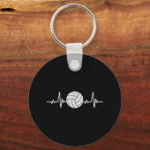 Volleyball Lover Heartbeat  Retro Volleybal Sleutelhanger (Voorkant)