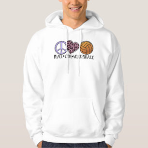 Volleyball Lover-plezier - Peace Love Volleyball Hoodie