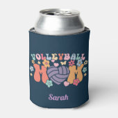Volleyball Ma Ball Heart Floral Retro Koelbox Blikjeskoeler (Blikje Voorkant)