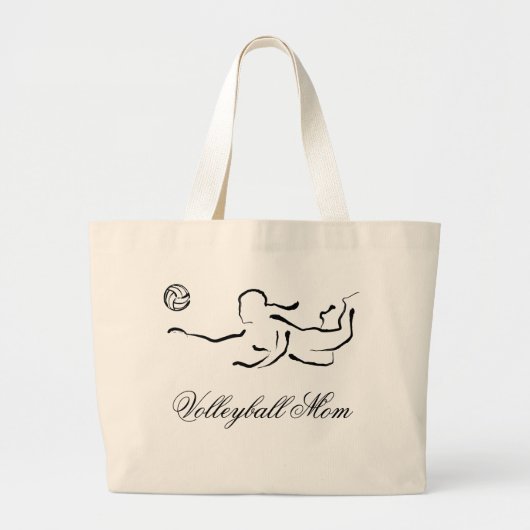 Volleyball Ma Digger Bag Grote Tote Bag (Voorkant)