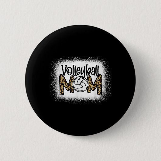 Volleyball Ma Leopard Bleaching Fun Moederdag W Ronde Button 5,7 Cm (Voorkant)