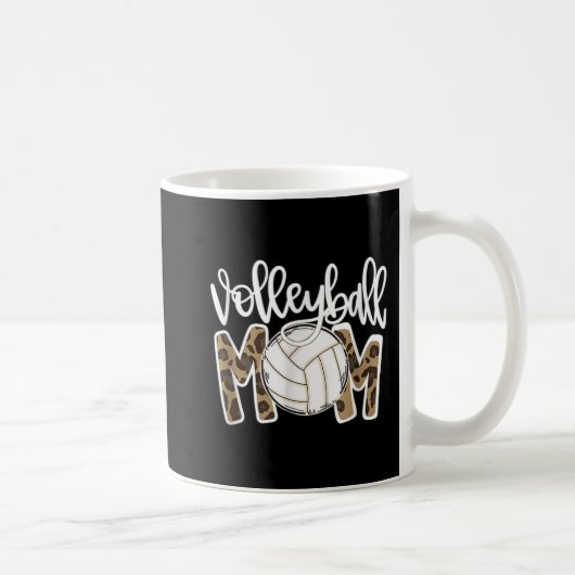 Volleyball Ma Leopard Fun Ball Mam Moederdag G Koffiemok (Rechts)