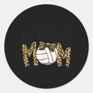 Volleyball Ma Leopard Fun Ball Mam Moederdag G Ronde Sticker
