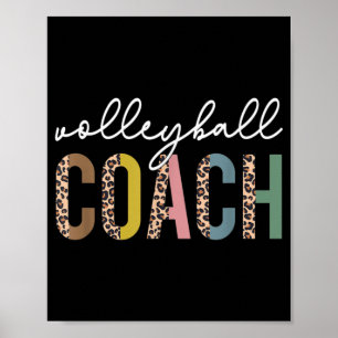 Volleyball Ma Leopard Volleyball Coach Team Gift Poster