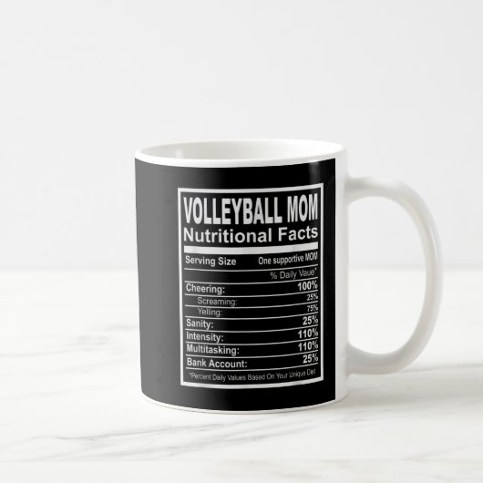 Volleyball Ma Nutritional Facts Koffiemok (Rechts)