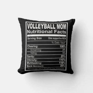 Volleyball Ma Nutritional Facts Kussen