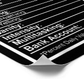 Volleyball Ma Nutritional Facts Poster (Hoek)