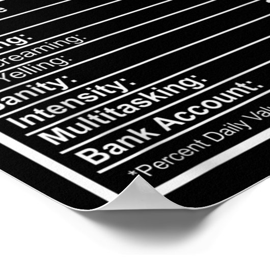 Volleyball Ma Nutritional Facts Poster (Hoek)