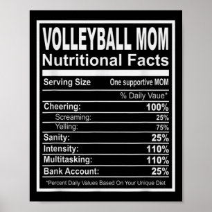 Volleyball Ma Nutritional Facts Poster