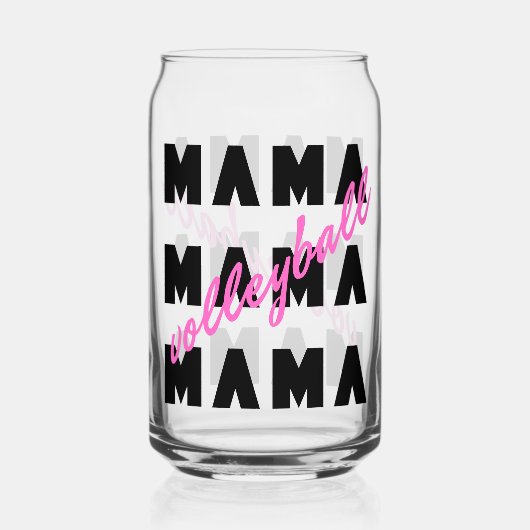 Volleyball Mama Blikvorm Glas (Achterkant)