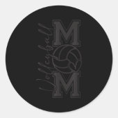 Volleyball Mama Mom Coquette Volleyball Bow Game D Ronde Sticker (Voorkant)