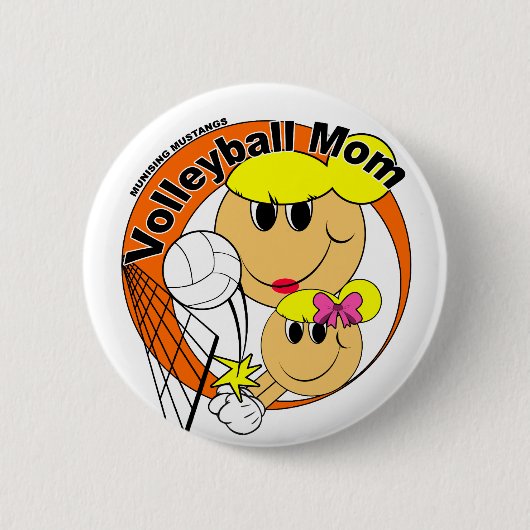 Volleyball mama ronde button 5,7 cm (Voorkant)