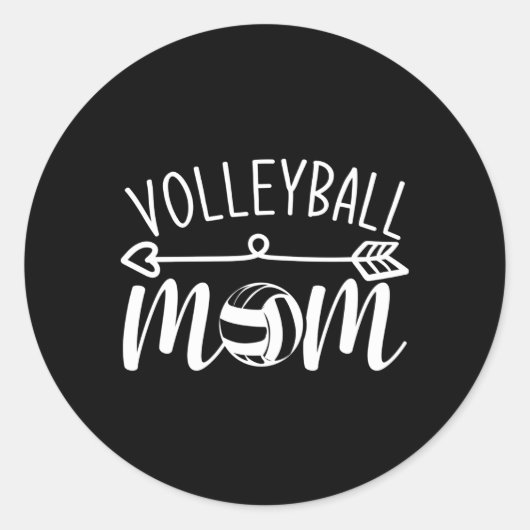 Volleyball mama ronde sticker (Voorkant)