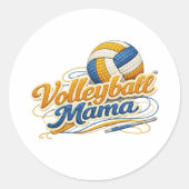 Volleyball Mama Sticker (Retro Script) (Voorkant)