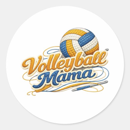 Volleyball Mama Sticker (Retro Script) (Voorkant)