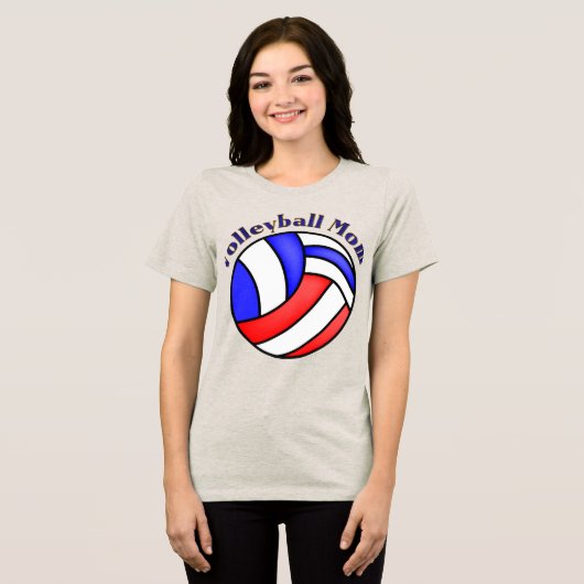 Volleyball mama Tri-Blend shirt (Voorkant volledig)