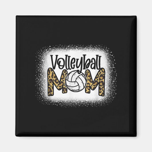 Volleyball mama Vrouwen Leopard Cute Bleaching Fun Magneet (Voorkant)
