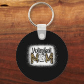 Volleyball mama Vrouwen Leopard Cute Bleaching Fun Sleutelhanger (Voorkant)