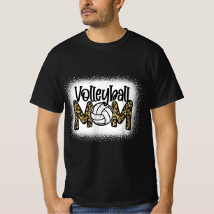 Volleyball mama Vrouwen Leopard Cute Bleaching Fun T-shirt