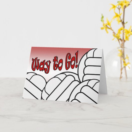 Volleyball - Manier te gaan! Congrats! Geweldige! Kaart (Gele Bloem)