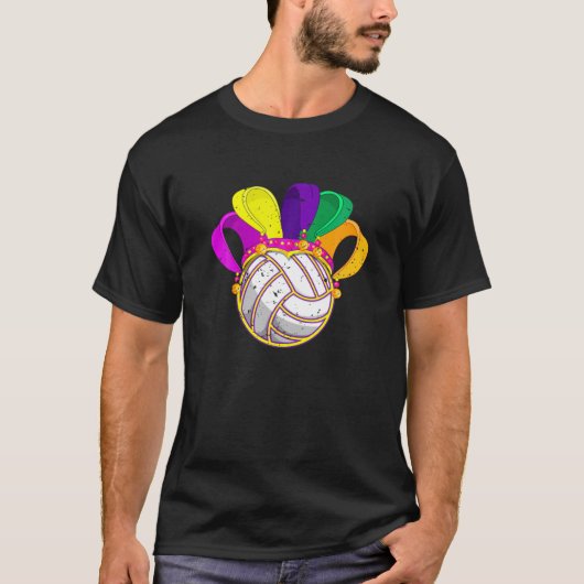 Volleyball Mardi Gras Pet Funny Festival Party Lov T-shirt (Voorkant)