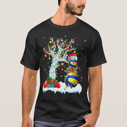 Volleyball - mas - boom - verlichting Snowman Voll T-shirt (Voorkant)