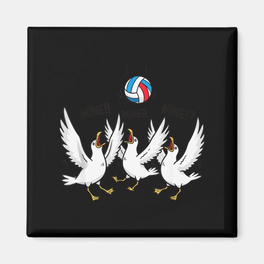 Volleyball Meeuwen Grappige Strand Srts Magneet (Voorkant)