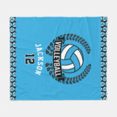Volleyball met DIY-nummer - Babyblauw Fleece Deken (Voorkant (Horizontaal))