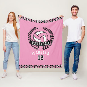 Volleyball met DIY-nummer - Roze Fleece Deken