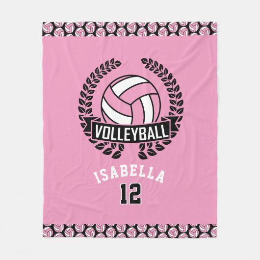 Volleyball met DIY-nummer - Roze Fleece Deken (Voorkant)