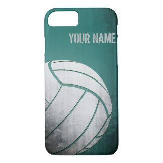 Volleyball met Grunge-effect Groene schaduw Case-Mate iPhone Case