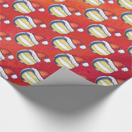 Volleyball met kerstPet Cadeaupapier (Hoek)